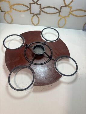 *Read* B Smith Replacement Lazy Suzan With Metal Stand For 5 Bowls & Warmer Trey